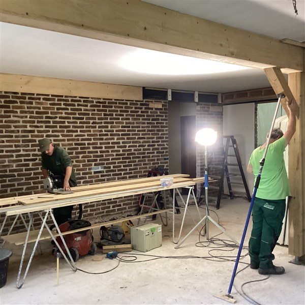 Begonnen met de woonkamer in Maasbree